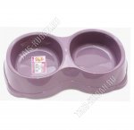 Миска д/корма двойная по 0,25л лиловый (23х14 h4см) (30)