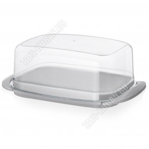 Масленка с прозр.крыш, серый поддон (18х10 h6,5см) (40)