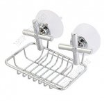 .КРАНИКИ Мыльница овал. 12х10х9см,хром.сталь,на присос. (10)