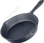 Сковорода литая руч d24,5см,2слива,толщ.стен/дна 5мм