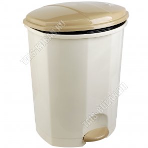 Ведро для мусора с педалью 11л молочн (4)