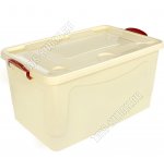 Контейнер д/хранен 50л с кр. сливочн. на 2-х защ. на колес, (59х39 h31см) (6) 