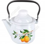 Лимоны Чайник белый 1,0л,подвижная ручка,пластиковая ручка на крышке (4)