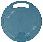 Доска раздел, кругл (d25см) толщ.4мм, сине-серый (35)