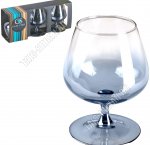 Черное море Омбре Набор бокалов 3шт для коньяка 410мл (ф. эталон) подарочная упаковка