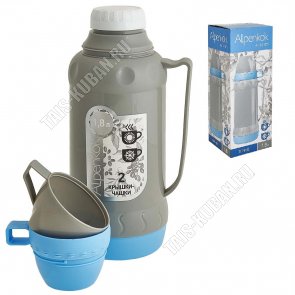 Термос 1,8л,серо-голубой (12) 