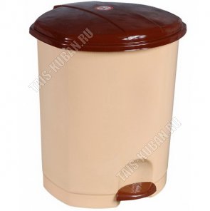 Ведро д/мусора с педал 7л беж/корич, овал (23х20,5 h28,5см) внут.съем.ведро (6)