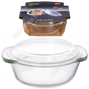 Кастрюля д/запекания с крышкой, круглая 1,5л d23,5 h10см 