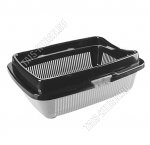 Лоток д/котят, с сеткой, высок.съемн.борт (L37х26,5 h12,5см) черн/серебро (20)