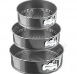 Форма разъемная,круглая набор 3шт 20/22/24 h6,5см, черный (12)
