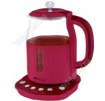 Чайник стекло+пластик 1,7л 2200Вт диск,бордо (6)