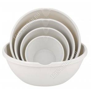 Миска Н-Р 5шт,пепел.жемчуг 0,5+1+2+3+5л  (10) 