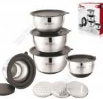 Миска (нержавющая сталь) набор 5шт (1,2/1,5/2,5/3,0/4,2л d16/18/20/22/24см) +терка (6) 