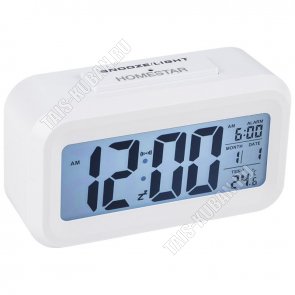 Часы эл. LED дисп,13,5х7.5см,будильник,дата,подсве 