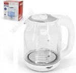 Чайник стекло 1,7л 2200Вт, рельефный корпус,чёрный (4) 