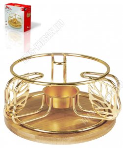 Подставка д/подогрева чайника d14см h7,5см,золото (12) 