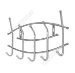 Вешалка с полкой 5 двойн.крюч, полка L45х30см, серебро (20)