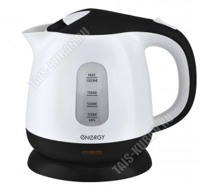 Чайник пластик 1,0л 1100Вт диск,защ.б/воды,бел/черный (8) 