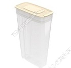 Емкость д/сыпучих 2,2л с дозат,прозр/беж,прям.(17х8,5 h26,5см) (48) 