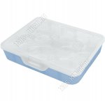 Органайзер д/мелочей 3-15яч.(съем.перегород),прозр.крыш/бел.(19х16 h4,5см), фактурн.цветы на крыш.(32) 