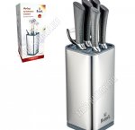 Набор цельнометаллических ножей 6предметов на квадратной подставке (6)