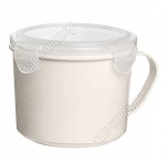 Кружка 0,85л крыш. 4защелк,бежев.(d13 h10,5см) (24)