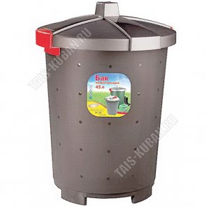 Бак д/мусора 45л крыш.на защелк 