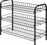 Полка д/обуви 3-х ярус (66х28 h52см) полки-сетка, нагр.до20кг, черный (9)