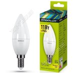 Ergolux-Свеча E14 11Вт,теплый 3000Вт,световой поток 1045Лм (аналог 95Вт обычной лампы) h101 d37мм (10)