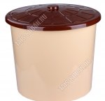 Бак для мусора 75л бежевый  (d54,5 h49,5см) с крышкой, Альтернатива (3)