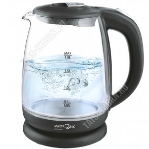 Чайник стекло 1,8л 1800Вт подсветка, чёрный (12) 