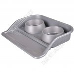 Миска д/корма Н-Р 3пр. графит 0,3лх2шт+лоток (41х30 h6см) (12)