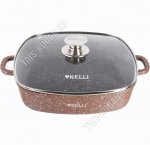 Brown Granite Сотейник квадратный 4,5л 28х28 h7см с крышкой,коричневый (6)