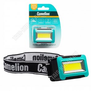 Фонарь налобн  LED 2Вт,дневн.6500К,3реж,освещен. 130Лм до 23м,бат.3xААА (не в комп-те) пластик,черн с зелен  LED5386 (1) 