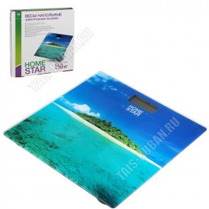 Весы напольные эл. (стекло) до 150кг,дел.50г,  