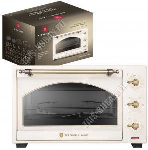 Печь электрическая 48л, 2000Вт (конвекция/вертел для гриля) 5режимов, кремовый, Stone Land (1) 