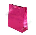 Пакет бумажный,голографический (h21х18см, дно8см) розовый (12)