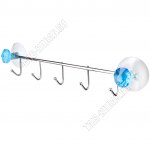 .БРИЛЛИАНТ синий Вешалка настен. 5 крюч. L33х7см h4,2см,хром.сталь,камни,крепл.присоск (12)