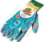 Перчатки д/сад.работ 7 разм (S) полиэстер+нитрил прозрачн-ладонь (120)