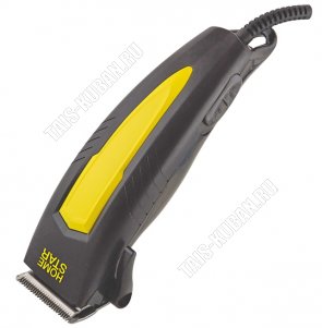 Машинка для стрижки (сеть) 12Вт, 4 уровня длины(3/6/9/12мм) лезвия нержавеющая сталь, петля для подвешивания,щеточка, цвет черный/желтый (24) 