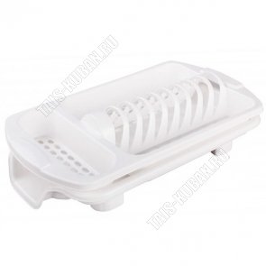 Сушилка д/посуд+ст.приб,СО СЛИВОМ (43х25 h6см) поддон,бел (6) 