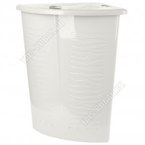 Корзина д/белья 40л с крыш,белое облако, углов (50х37 h54см) (7) 