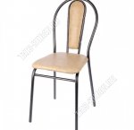 Стул с мягкой спинкой, квадрат (40х40 h87см) бежевый/серебро