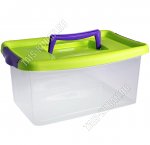 Контейнер д/хранен 4л прозр/крыш.салат 2 защ,прям (27х19 h13см) на крыш.ручк(18) 