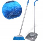 Набор Совок 24х22см +Щётка L24см,ворс h8см,складн.вертикал.руч.h72см,сер/син 
