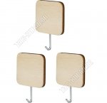 Крючок самоклеющийся 4,5х4,5см. В наборе 3шт 