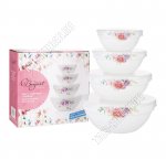 Салатник набор 4пр кругл с пласт.крышкой (0,23/0,35/0,65/1,1л) 