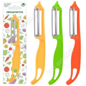 Овощечистка продольн. L15х5см,пласт.ручк,микс (12) 