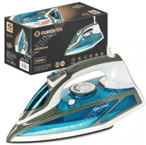 Утюг керамическая подошва 2600Вт ,пар 120г/мин,д/воды 450мл, синий (10) 