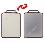 Доска разделочная 2-х сторонняя (39х30 толщ.1,5см) нержавеющая сталь+пластик (12)